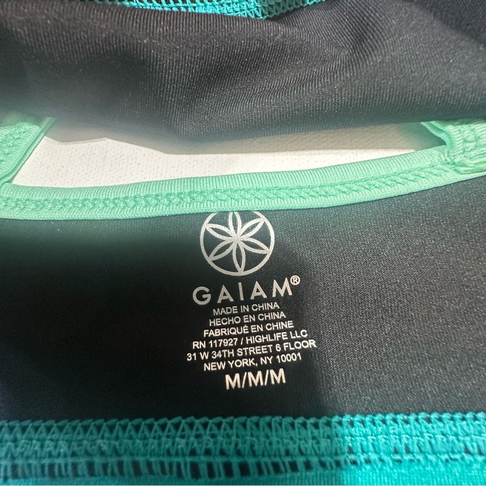 GAIAM Black and Teal Sports Bra - Picture 2 of 3